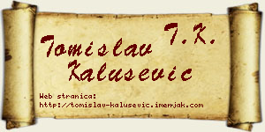 Tomislav Kalušević vizit kartica